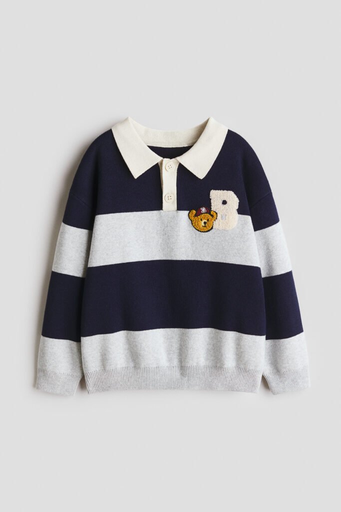 Motif-Detail Rugby Shirt